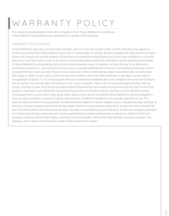 Takara Belmont Yume Espoir Shampoo Unit